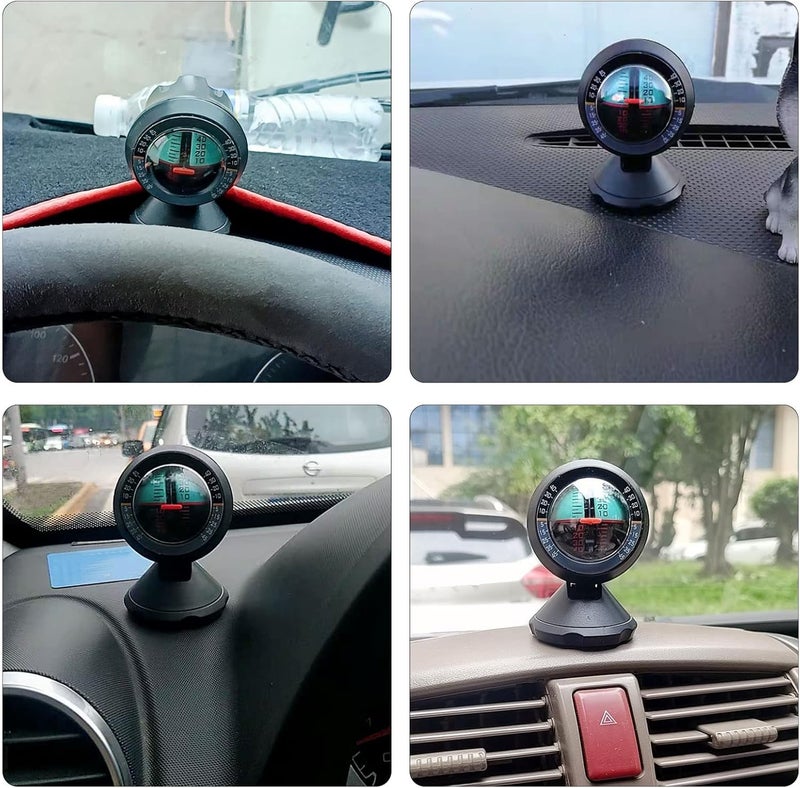 Flylin Adjustable Ball Compass with Slope Meter, Car Slope Indicator Automotive Inclinometer Gradient Balancer Tool for Car Marine Boat Ship - Image 5
